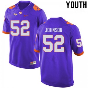 Youth Tayquon Johnson Purple Clemson National Championship College Football #52 Jersey 439542-817