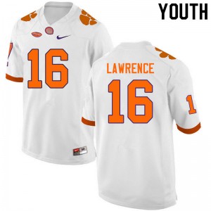 Youth Trevor Lawrence White Clemson National Championship College Football #16 Jersey 225778-296
