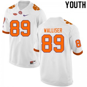 Youth Tristan Walliser White Clemson University College Football #89 Jersey 709119-175