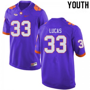 Youth Ty Lucas Purple Clemson College Football #33 Jersey 156326-810