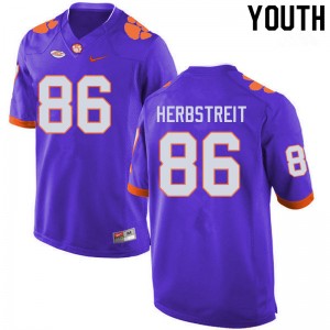 Youth Tye Herbstreit Purple Clemson Tigers College Football #86 Jersey 619862-962