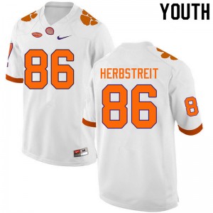 Youth Tye Herbstreit White Clemson College Football #86 Jersey 695666-661