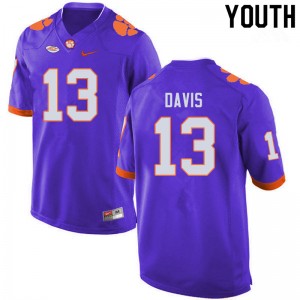 Youth Tyler Davis Purple Clemson National Championship College Football #13 Jersey 775380-955
