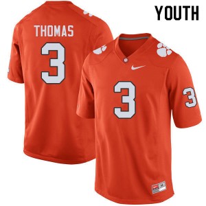 Youth Xavier Thomas Orange Clemson National Championship College Football #3 Jersey 739738-296