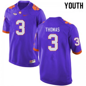Youth Xavier Thomas Purple CFP Champs College Football #3 Jersey 447184-608
