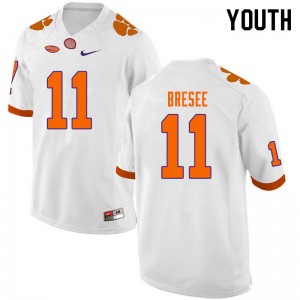 Youth Bryan Bresee White Clemson University College Football #11 Jersey 735577-379