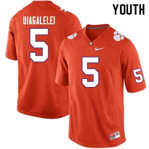 Youth D.J. Uiagalelei Orange Clemson National Championship College Football #5 Jersey 200505-865