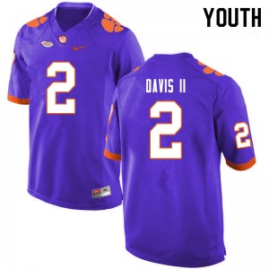 Youth Fred Davis II Purple Clemson Tigers College Football #2 Jersey 127147-858