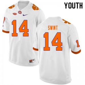 Youth Kevin Swint White Clemson Tigers College Football #14 Jersey 679688-313