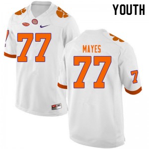 Youth Mitchell Mayes White Clemson University College Football #77 Jersey 126484-629