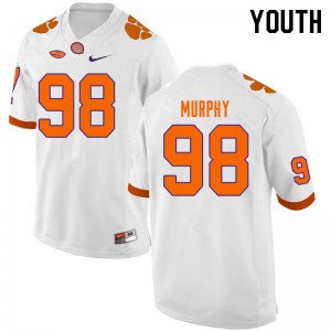 Youth Myles Murphy White Clemson National Championship College Football #98 Jersey 470257-804