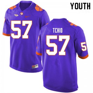 Youth Paul Tchio Purple Clemson College Football #57 Jersey 970783-508