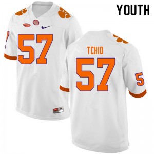 Youth Paul Tchio White Clemson College Football #57 Jersey 702073-377