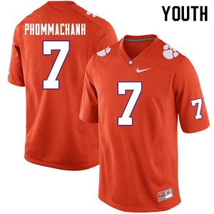 Youth Taisun Phommachanh Orange Clemson National Championship College Football #7 Jersey 833754-486