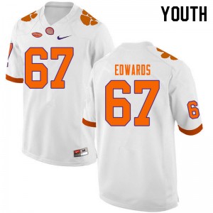 Youth Will Edwards White Clemson National Championship College Football #67 Jersey 674074-289