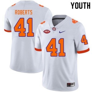 Youth Andrew Roberts White Clemson National Championship College Football #41 Jersey 227336-344