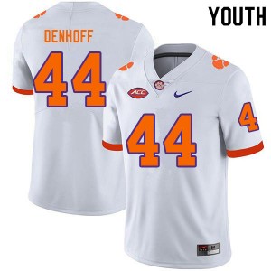 Youth Cade Denhoff White Clemson College Football #44 Jersey 126112-946