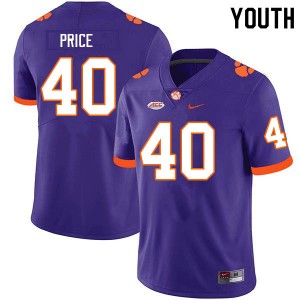 Youth Luke Price Purple Clemson National Championship College Football #40 Jersey 755700-403