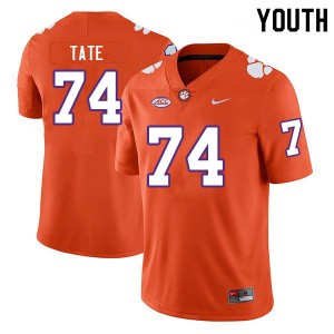 Youth Marcus Tate Orange Clemson College Football #74 Jersey 233194-679
