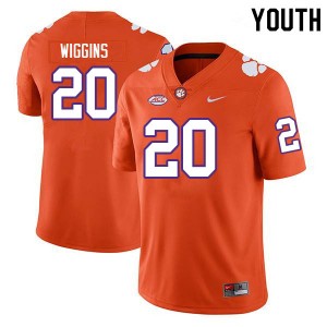Youth Nate Wiggins Orange Clemson University College Football #20 Jersey 293801-366