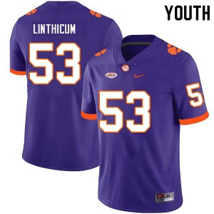 Youth Ryan Linthicum Purple CFP Champs College Football #53 Jersey 305721-351