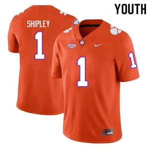 Youth Will Shipley Orange Clemson University College Football #1 Jersey 218337-734