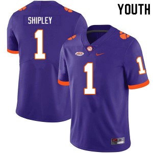Youth Will Shipley Purple Clemson University College Football #1 Jersey 342680-332