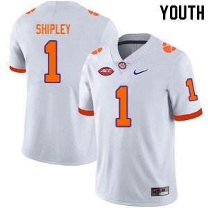 Youth Will Shipley White Clemson University College Football #1 Jersey 907179-469