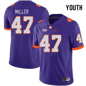 Youth Boston Miller Purple Clemson National Championship College Football #47 Jersey 484941-304