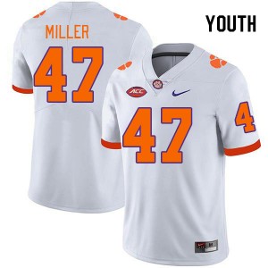 Youth Boston Miller White Clemson College Football #47 Jersey 324273-638