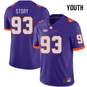 Youth Caden Story Purple CFP Champs College Football #93 Jersey 287537-721