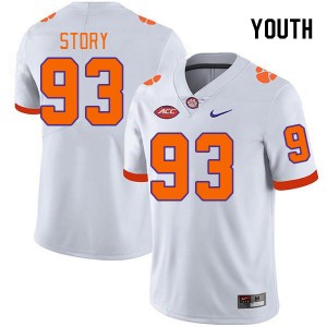 Youth Caden Story White CFP Champs College Football #93 Jersey 215045-373