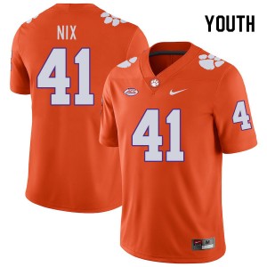 Youth Caleb Nix Orange Clemson University College Football #41 Jersey 857512-392