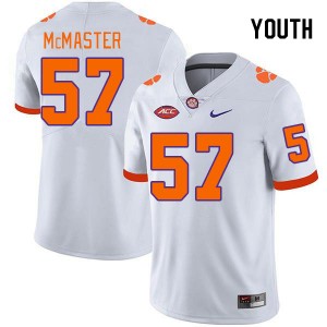 Youth Chandler McMaster White Clemson University College Football #57 Jersey 151412-959