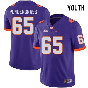 Youth Chapman Pendergrass Purple Clemson Tigers College Football #65 Jersey 923498-492