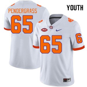 Youth Chapman Pendergrass White Clemson College Football #65 Jersey 508053-802