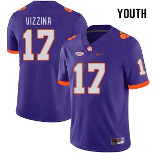 Youth Christopher Vizzina Purple Clemson National Championship College Football #17 Jersey 591247-252