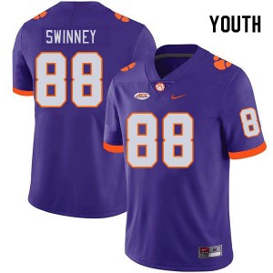 Youth Clay Swinney Purple Clemson College Football #88 Jersey 155881-661