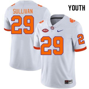 Youth Davian Sullivan White Clemson University College Football #29 Jersey 846416-568
