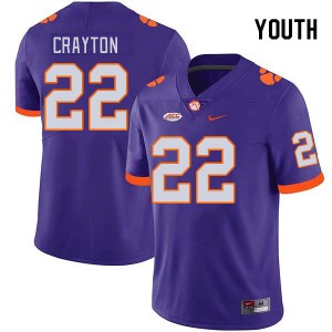 Youth Dee Crayton Purple Clemson College Football #22 Jersey 161763-810