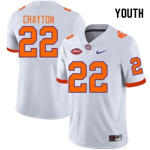 Youth Dee Crayton White Clemson College Football #22 Jersey 851795-564