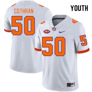 Youth Fletcher Cothran White Clemson Tigers College Football #50 Jersey 856278-798