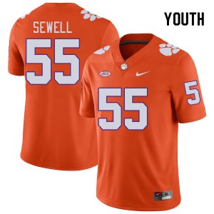 Youth Harris Sewell Orange Clemson Tigers College Football #55 Jersey 358782-580