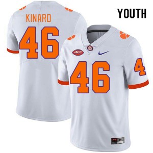 Youth Jaden Kinard White Clemson University College Football #46 Jersey 574583-929
