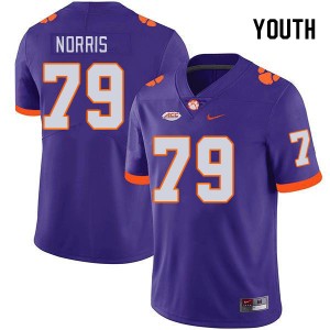 Youth Jake Norris Purple Clemson University College Football #79 Jersey 960689-838