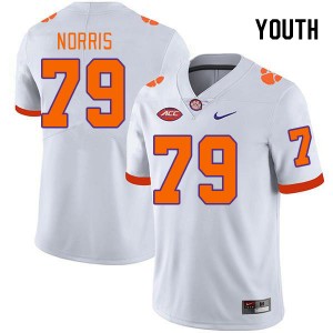 Youth Jake Norris White Clemson College Football #79 Jersey 376271-813