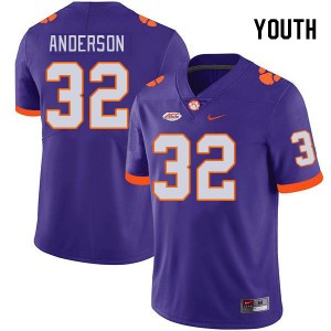 Youth Jamal Anderson Purple Clemson National Championship College Football #32 Jersey 655023-638