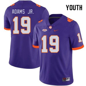 Youth Keith Adams Jr. Purple Clemson College Football #19 Jersey 705830-918