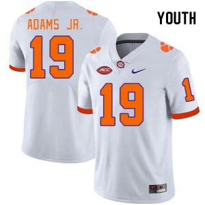 Youth Keith Adams Jr. White Clemson University College Football #19 Jersey 725853-158
