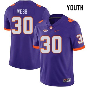 Youth Kylen Webb Purple Clemson National Championship College Football #30 Jersey 592298-539